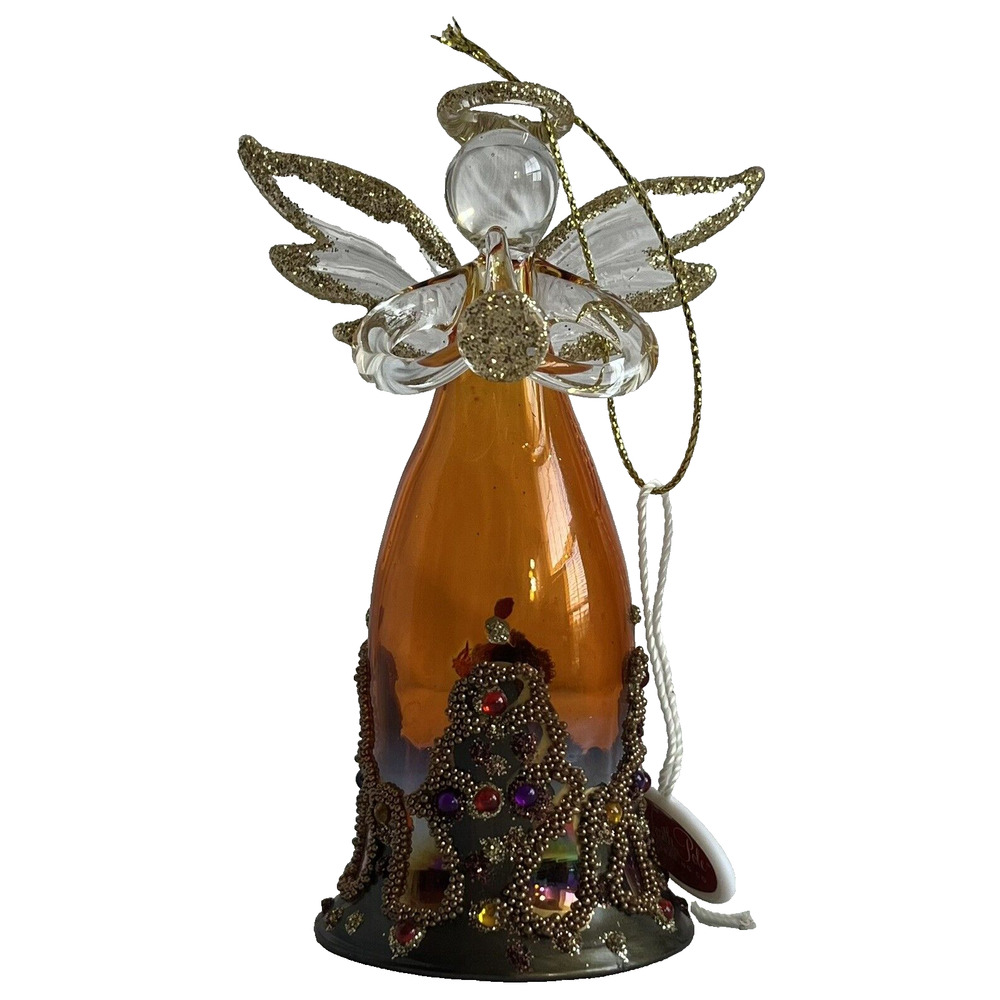 North Pole Trading Co Glass Jeweled Angel Ornament 2011